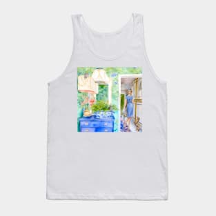 Green chinoiserie room Tank Top